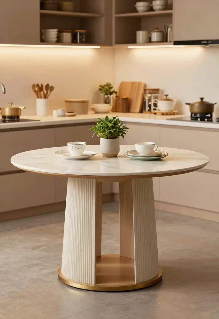 18 Round Kitchen Tables Ideas With Cozy Charm - 7. Round Table with Hidden Storage 1