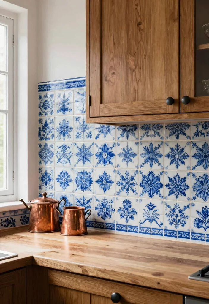 18 Wallpaper Kitchen Backsplash Ideas With Creative Flair 1 18 Wallpaper Kitchen Backsplash Ideas With Creative Flair - 1. Classic Blue and White Delft Tiles 1