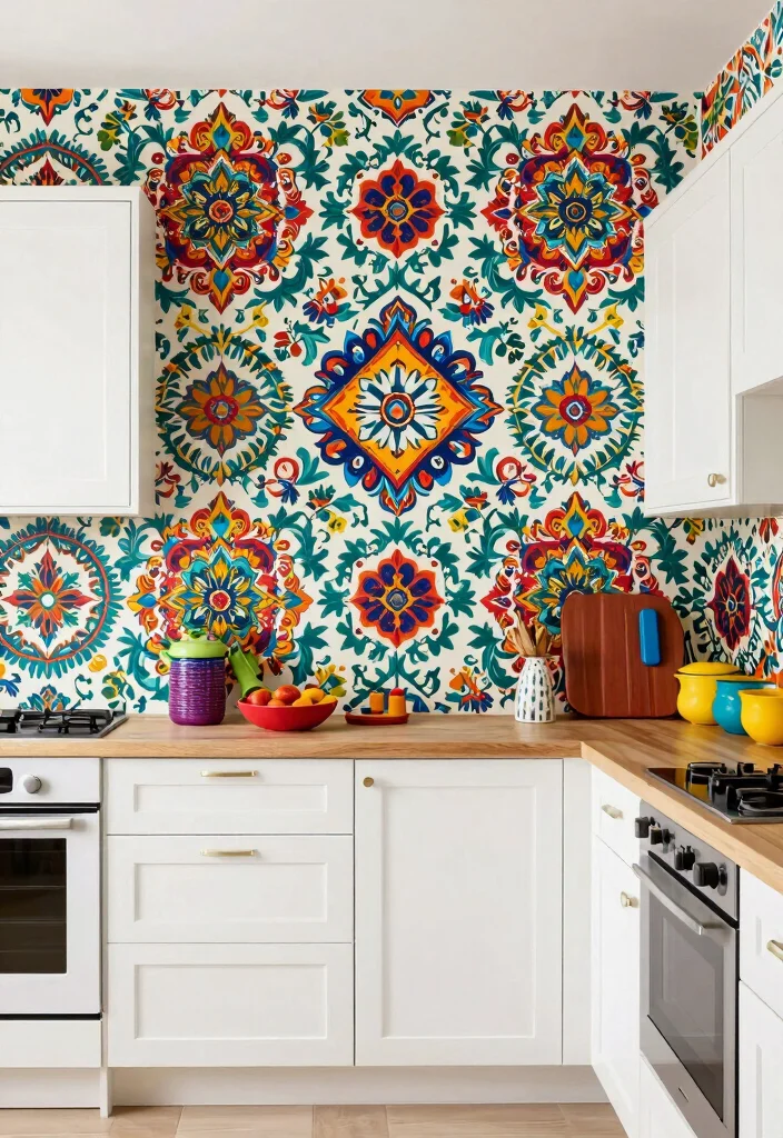 18 Wallpaper Kitchen Backsplash Ideas With Creative Flair 14 18 Wallpaper Kitchen Backsplash Ideas With Creative Flair - 14. Latin American Inspired Designs 1