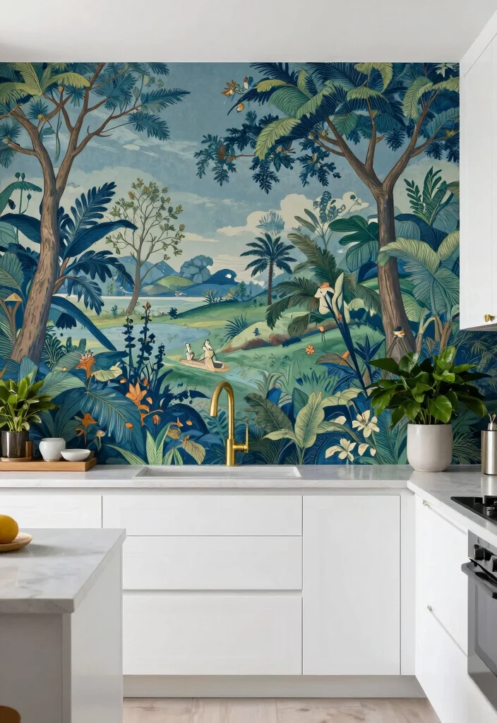18 Wallpaper Kitchen Backsplash Ideas With Creative Flair 7 18 Wallpaper Kitchen Backsplash Ideas With Creative Flair - 7. Chinoiserie Inspired 1