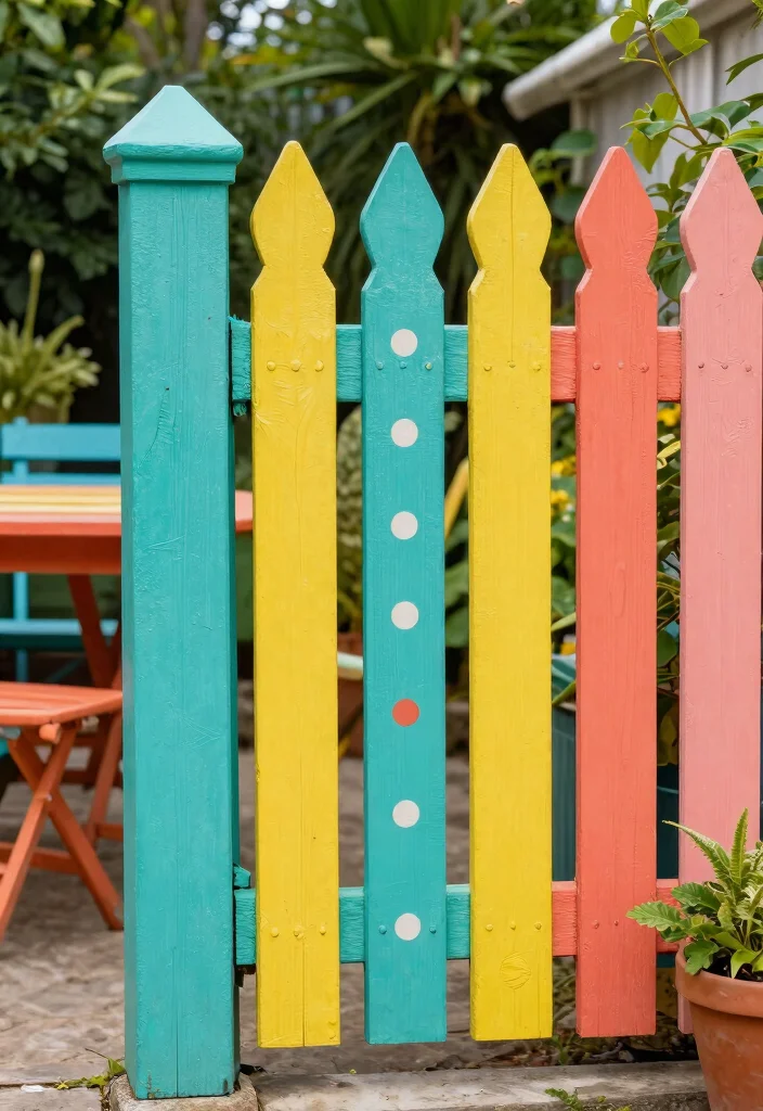 12 Backyard Fence Decor Ideas That Hide Eyesores and Weathered Wood - 6. Colorful Paint and Staining 1