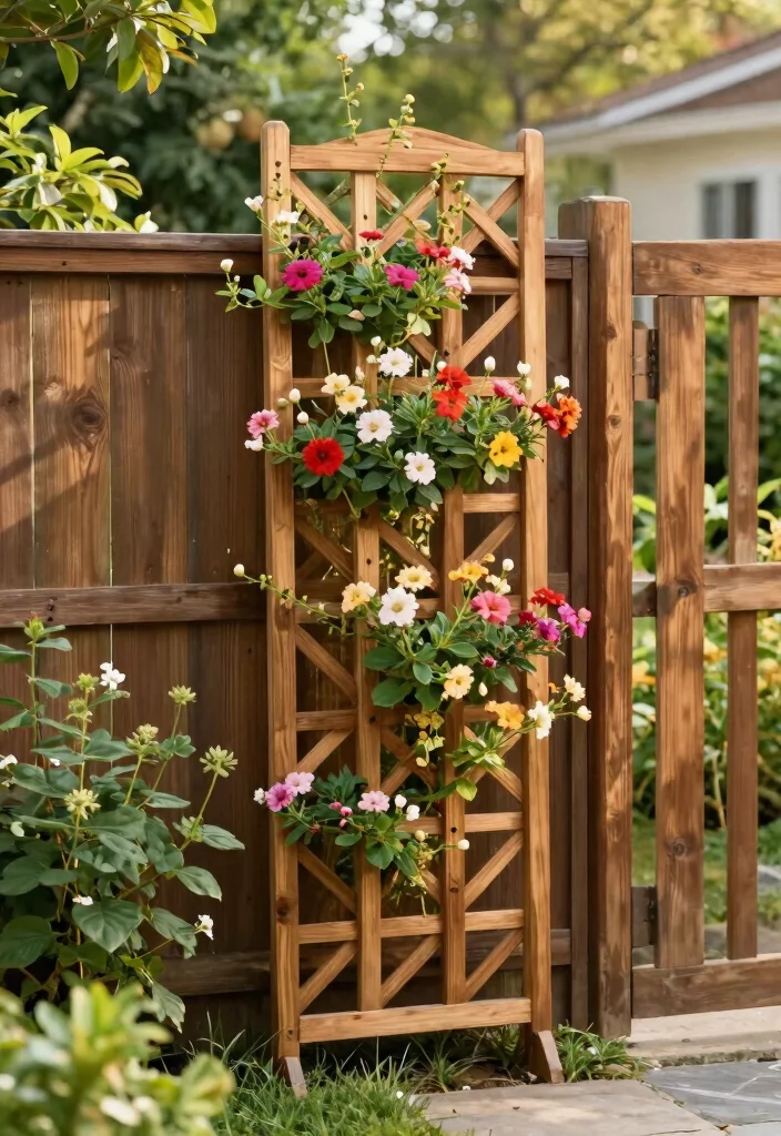 12 Backyard Fence Decor Ideas That Hide Eyesores and Weathered Wood - 9. Trellises for Support and Style 1