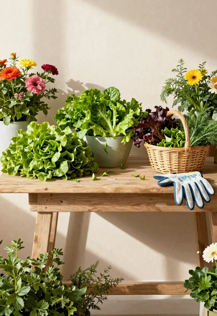 12 Container Vegetable Garden Ideas for Patios and Balconies - 10. Salad Table 1