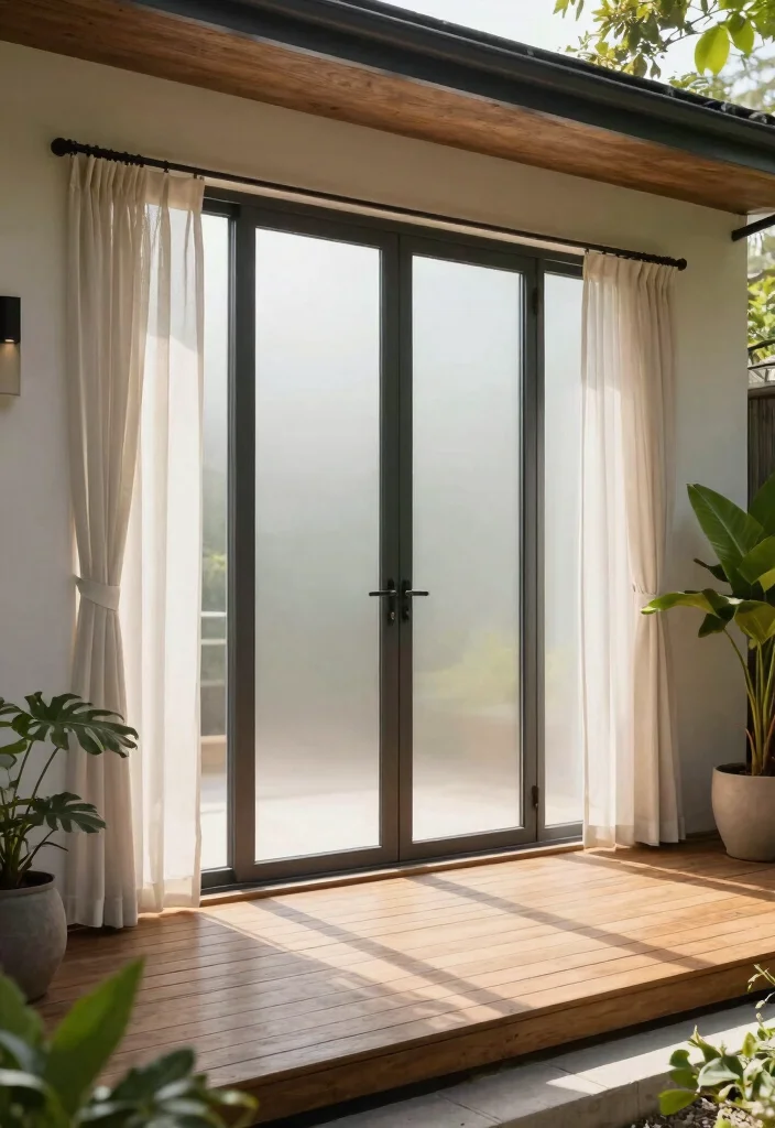 12 Glass Doors Patio Ideas That Let in Light Without Losing Privacy - 1. Frosted Glass Doors 1