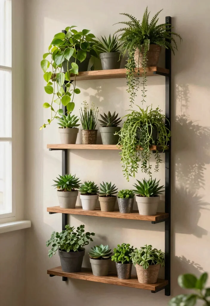 12 Indoor Trellis Ideas for Climbing Plants Without Wall Damage - 10. Multipurpose Shelf Trellis 1