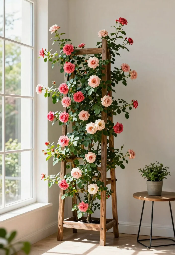 12 Indoor Trellis Ideas for Climbing Plants Without Wall Damage - 3. Free-Standing Trellis 1