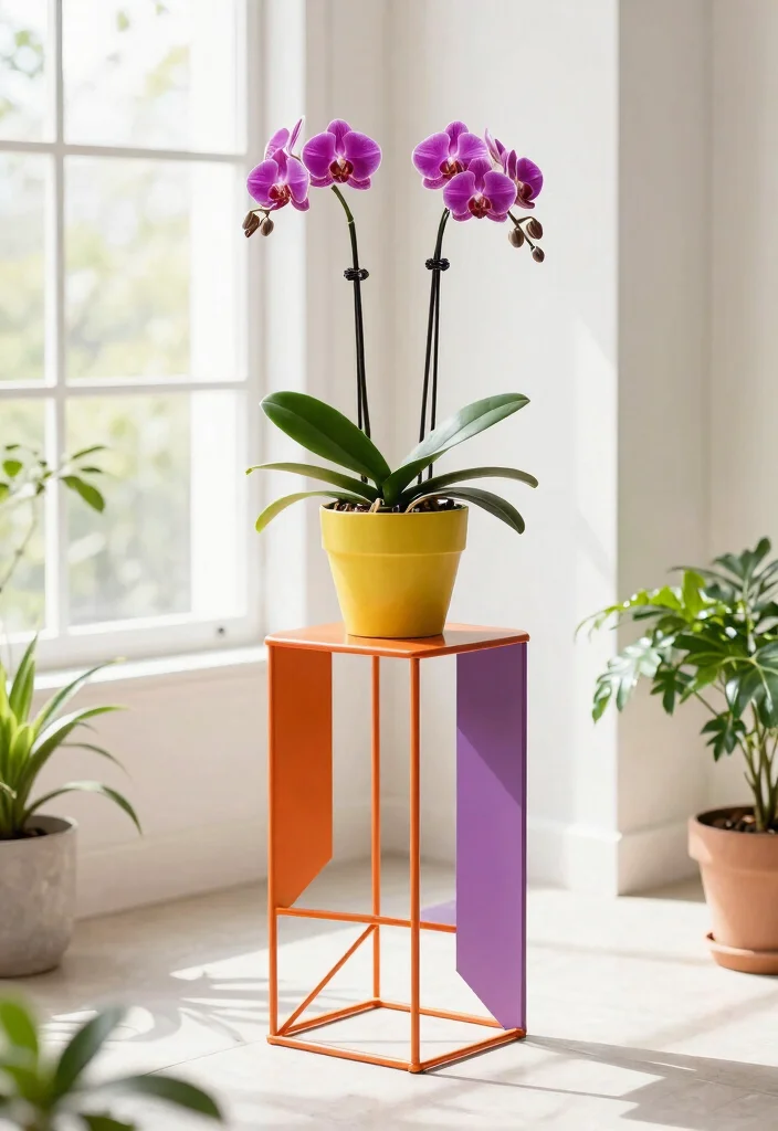 12 Metal Plant Stand Ideas That Hold Heavy Pots Without Tipping - 6. Geometric Metal Stand 1