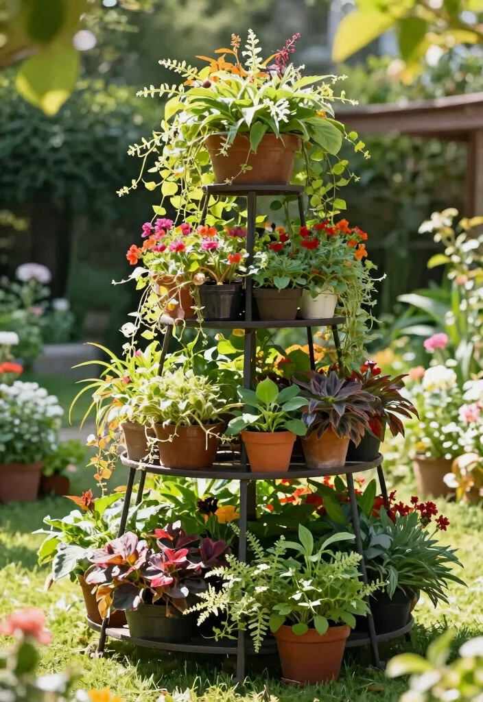 12 Metal Plant Stand Ideas That Hold Heavy Pots Without Tipping - 8. Multi-Tiered Plant Display 1