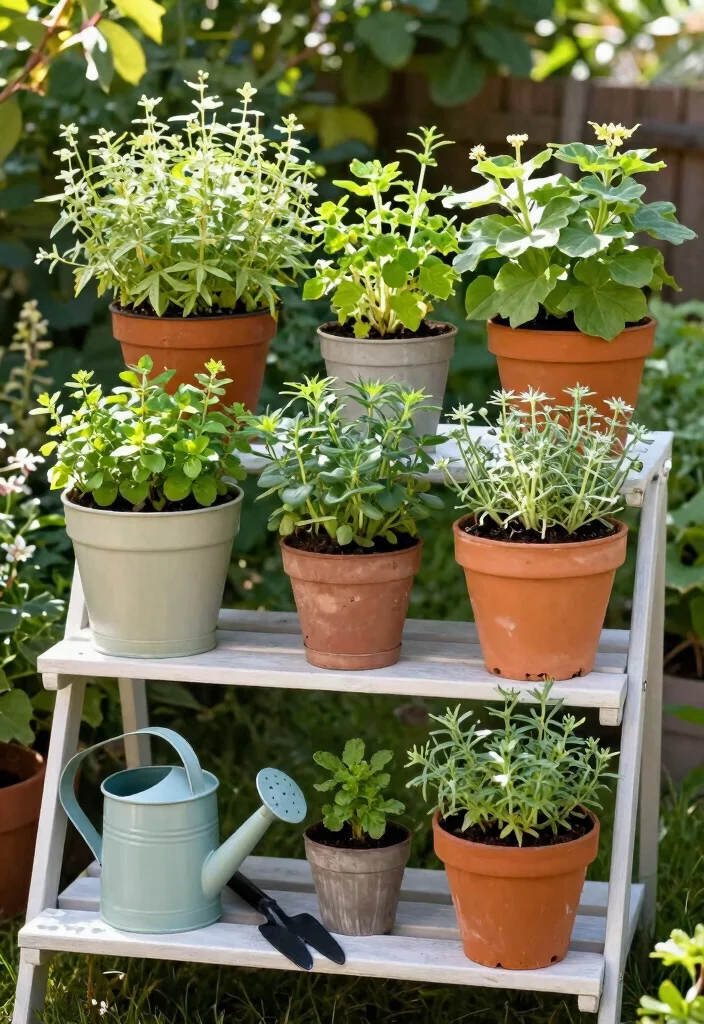 12 Outdoor Bakers Rack Ideas That Hold Plants Without Rusting - 6. Herb Garden Haven 1