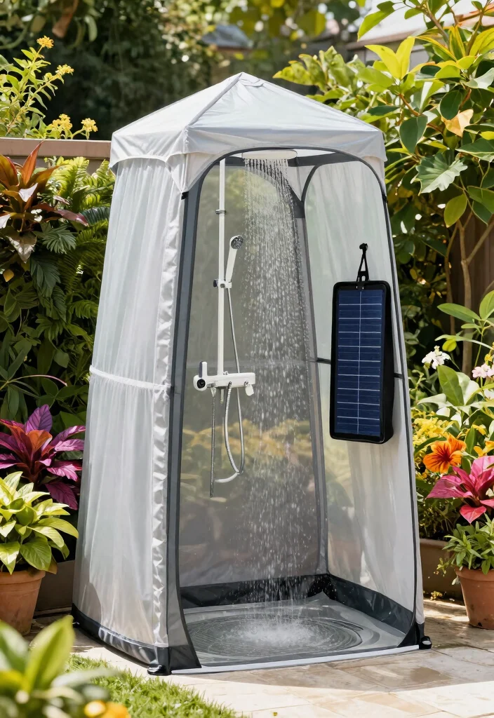 12 Outdoor Shower Enclosure Ideas for Privacy on a Budget - 11. Portable Shower Solutions 1