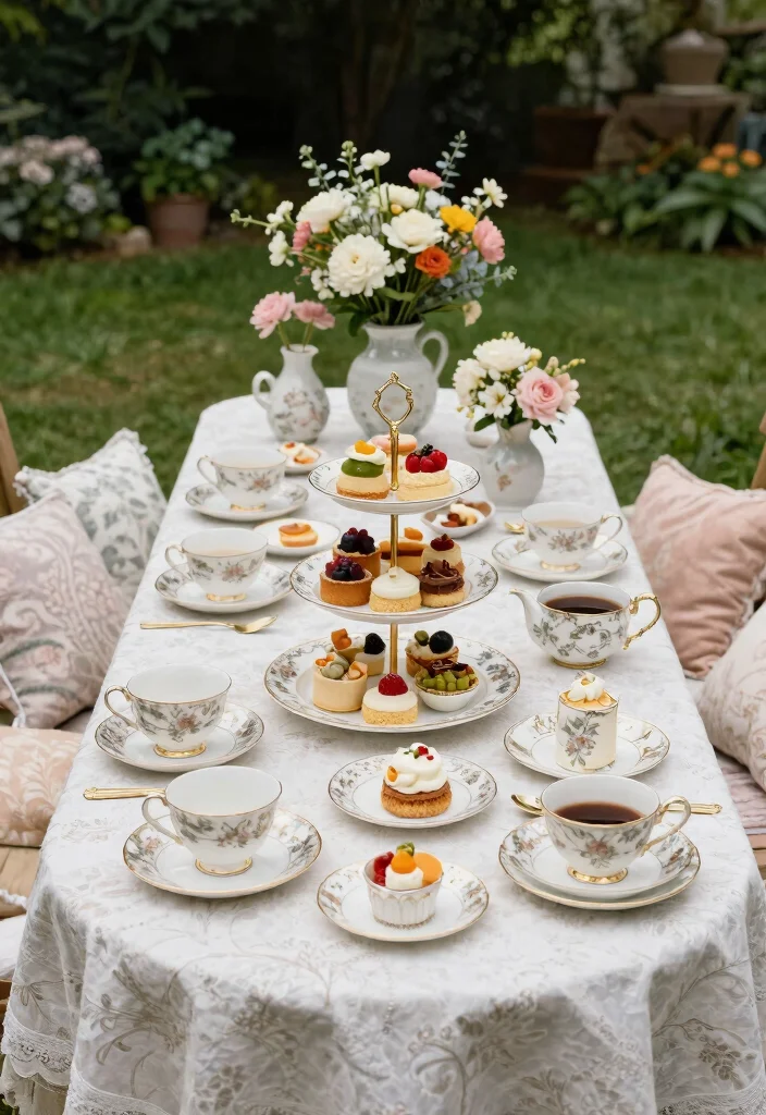 12 Outdoor Table Settings That Look Expensive on a Budget - 7. Charming Tea Party Style 1