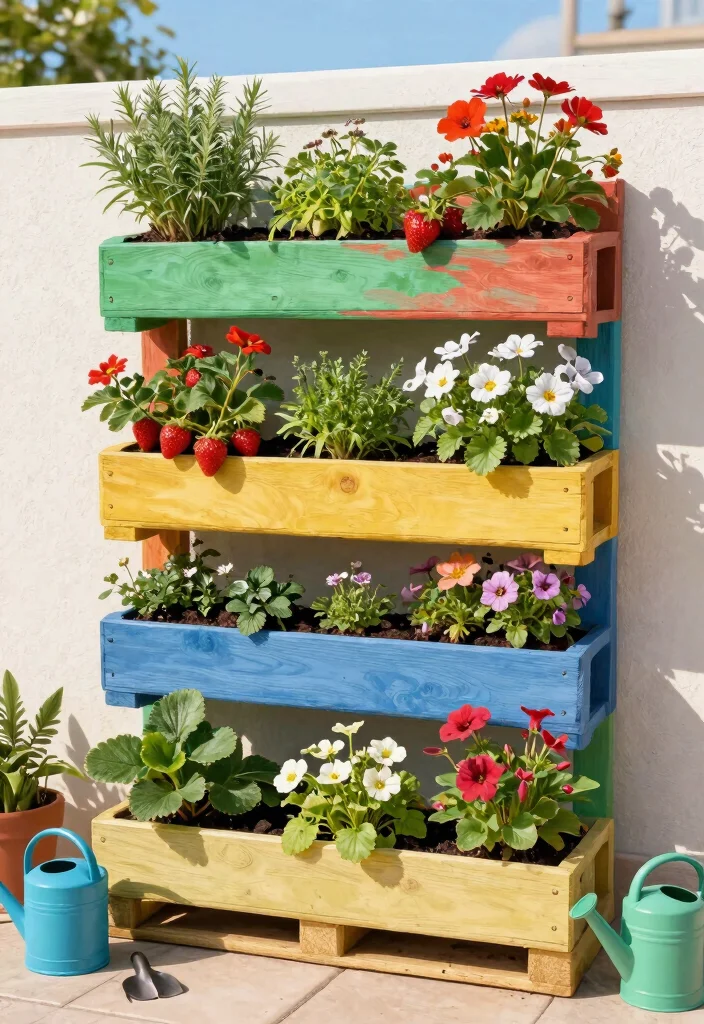 12 Unique Raised Garden Beds That Drain Perfectly and Look Different - 1. Vertical Pallet Garden 1