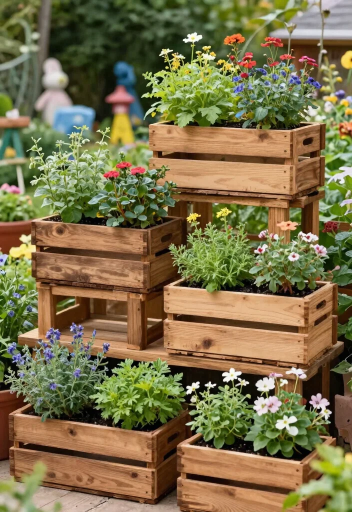 12 Unique Raised Garden Beds That Drain Perfectly and Look Different - 5. Wooden Crate Garden 1