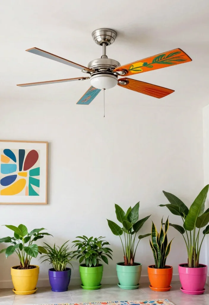 14 Aesthetic Ceiling Fan Ideas That Don't Look Like a Dated Eyesore - 12. Artistic Blades 1