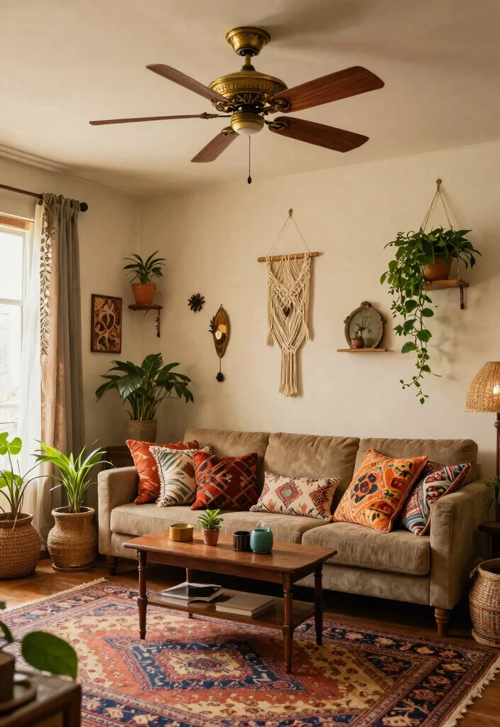14 Aesthetic Ceiling Fan Ideas That Don't Look Like a Dated Eyesore - 2. Vintage Boho Charm 1