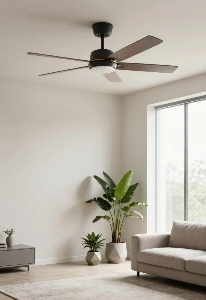 14 Aesthetic Ceiling Fan Ideas That Don't Look Like a Dated Eyesore - 3. Minimalist Chic 1