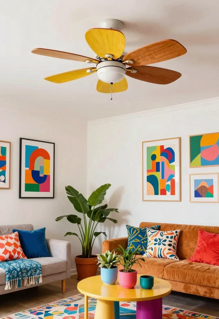14 Aesthetic Ceiling Fan Ideas That Don't Look Like a Dated Eyesore - 4. Artsy Aesthetic 1