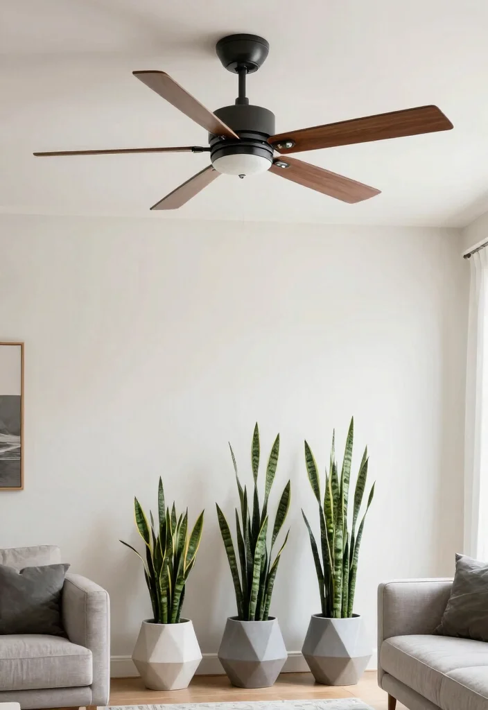 14 Aesthetic Ceiling Fan Ideas That Don't Look Like a Dated Eyesore - 8. Geometric Elegance 1