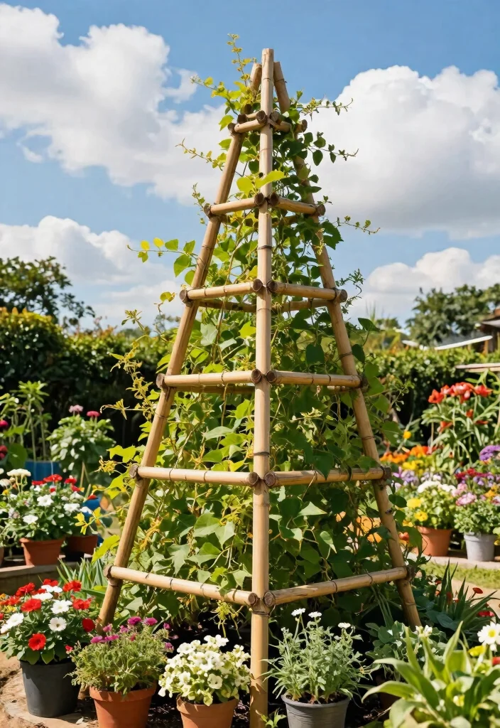 14 Bamboo Trellis Concepts That Support Heavy Vines Without Bending - 1. Classic A-Frame Bamboo Trellis 1