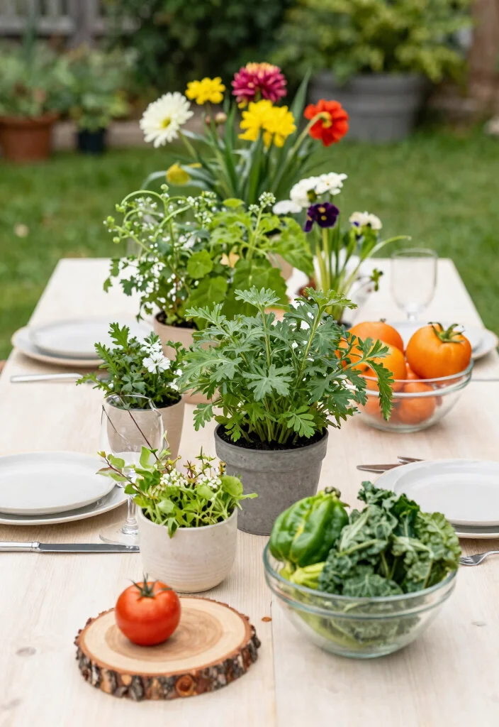 14 Farmhouse Table Decor Ideas That Work for Everyday and Holidays - 12. Outdoor Elements 1