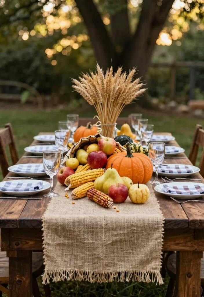 14 Farmhouse Table Decor Ideas That Work for Everyday and Holidays - 8. Harvest Themes 1