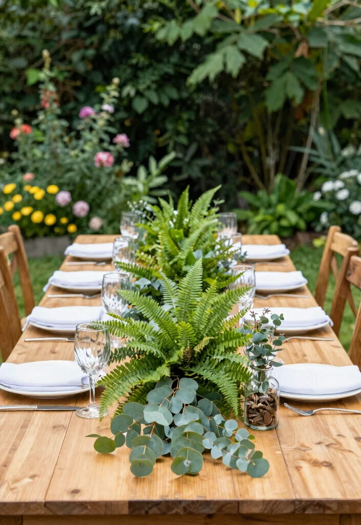14 Farmhouse Table Decor Ideas That Work for Everyday and Holidays - 9. Seasonal Greenery 1