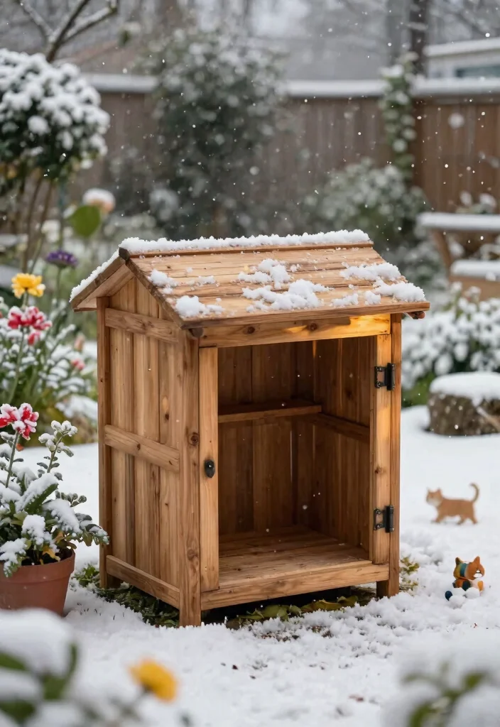 14 Outdoor Cat Shelter Ideas That Stay Warm in Freezing Weather - 1. The Classic Wooden Box Shelter 1
