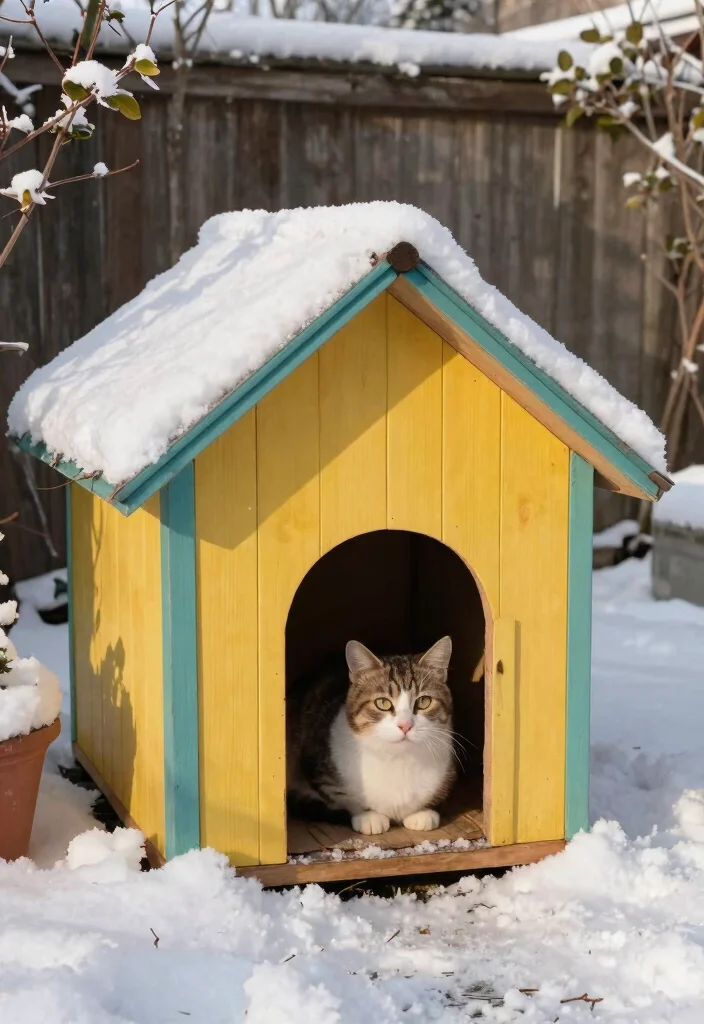 14 Outdoor Cat Shelter Ideas That Stay Warm in Freezing Weather - 4. The Repurposed Dog House 1