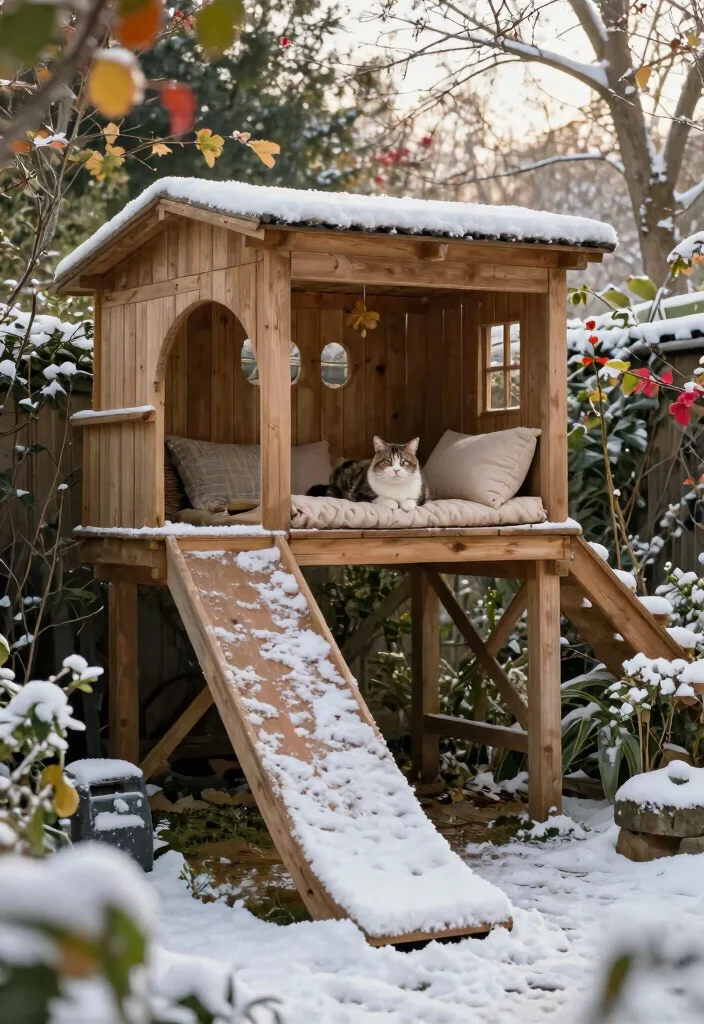 14 Outdoor Cat Shelter Ideas That Stay Warm in Freezing Weather - 6. The Elevated Cat Loft 1
