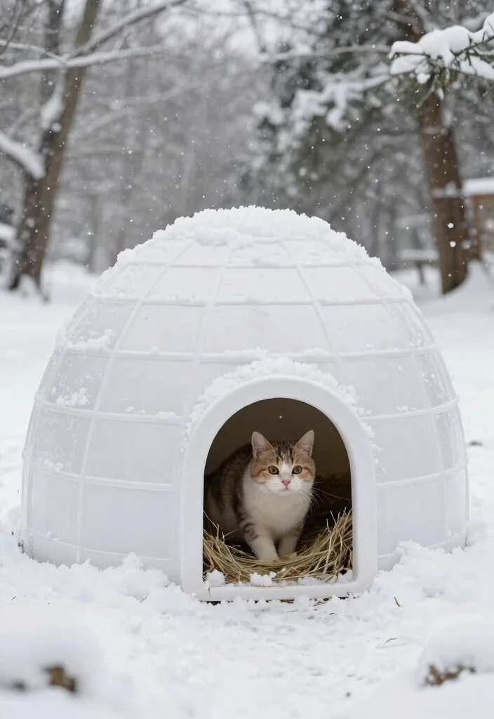 14 Outdoor Cat Shelter Ideas That Stay Warm in Freezing Weather - 7. The Igloo Cat Shelter 1