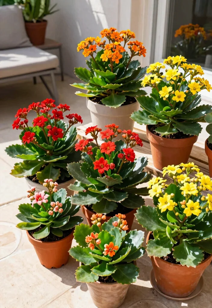 14 Patio Potted Plant Ideas That Survive Heat and Forgot Watering - 10. Hardy Kalanchoe 1