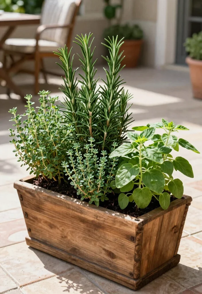 14 Patio Potted Plant Ideas That Survive Heat and Forgot Watering - 3. Drought-Resistant Herbs 1