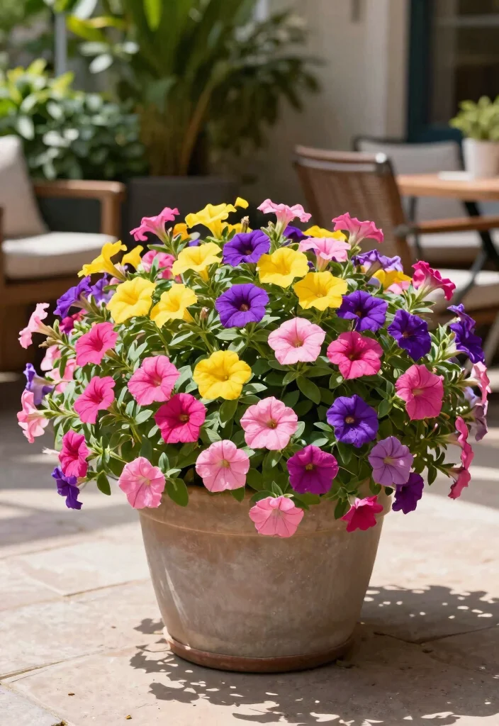 14 Patio Potted Plant Ideas That Survive Heat and Forgot Watering - 9. Eye-Catching Calibrachoa 1