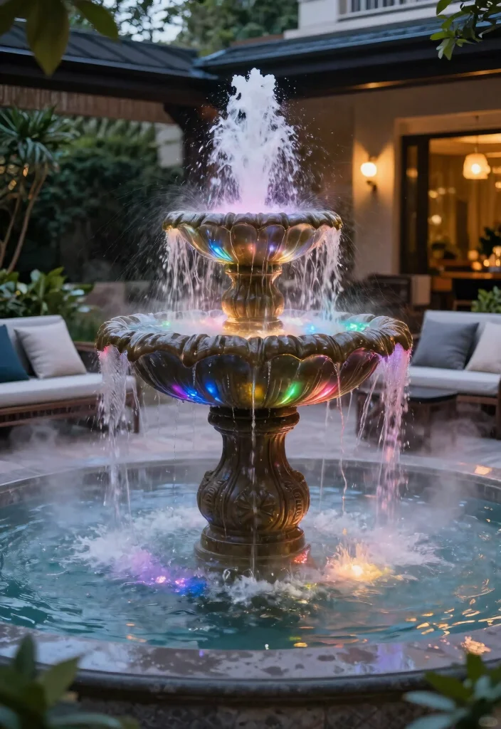 14 Patio Water Fountain Ideas That Don't Need a Buried Line - 14. Multi-Function Fountain 1