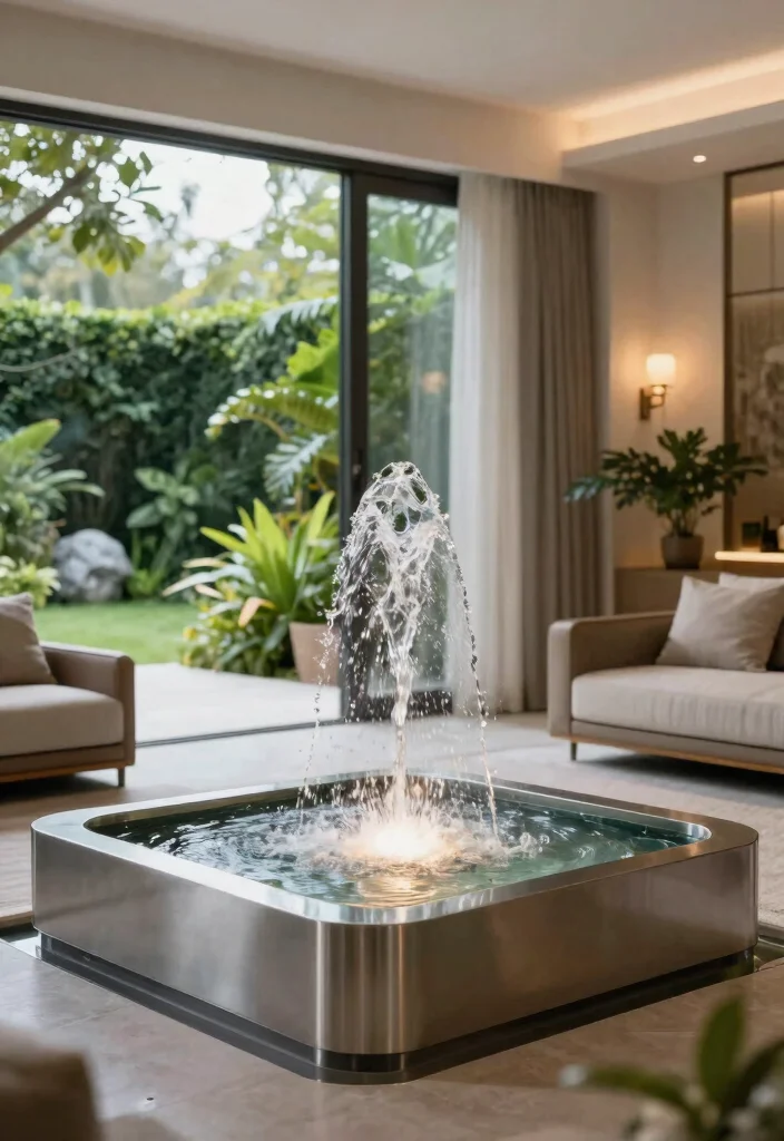 14 Patio Water Fountain Ideas That Don't Need a Buried Line - 3. Indoor-Outdoor Fountain 1