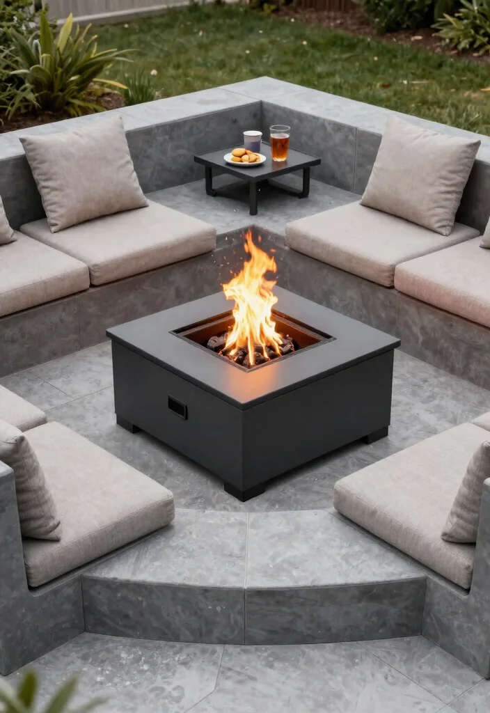 14 Paver Fire Pit Patio Ideas That Don't Need a Full Hardscape - 13. Portable Paver Fire Pit 1