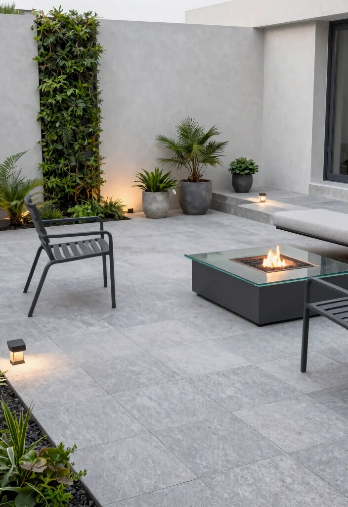 14 Paver Fire Pit Patio Ideas That Don't Need a Full Hardscape - 2. Modern Minimalist Paver Patio 1