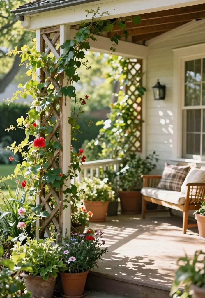 14 Porch Railing Ideas That Meet Code and Still Look Good - 11. Trellis-Style Railings 1