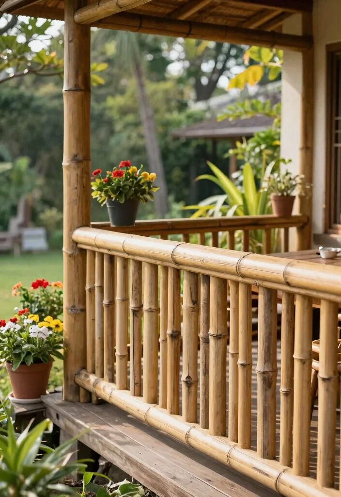 14 Porch Railing Ideas That Meet Code and Still Look Good - 4. Eco-Friendly Bamboo Railings 1