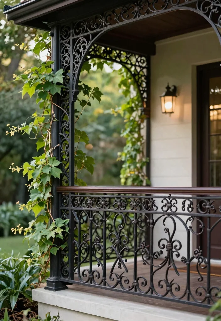 14 Porch Railing Ideas That Meet Code and Still Look Good - 7. Wrought Iron Railings 1