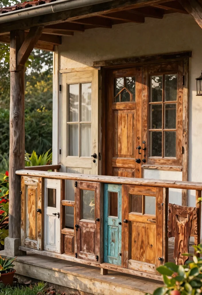 14 Porch Railing Ideas That Meet Code and Still Look Good - 8. Salvaged Materials Railings 1