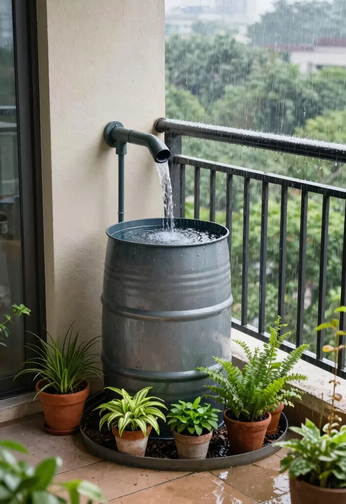 14 Rain Protection Balcony Ideas That Keep Your Space Dry and Usable - 14. Rainwater Collection Systems for Eco-Friendliness 1