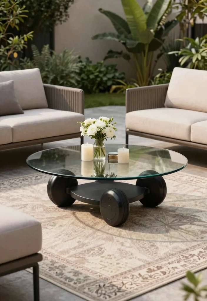 14 Wagon Wheel Decor Outdoor Ideas That Don't Look Too Country - 7. Wagon Wheel Coffee Table 1