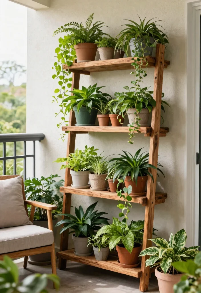 15 Balcony Storage Ideas for Renters Who Can't Drill or Mount - 2. Vertical Garden Shelves 1