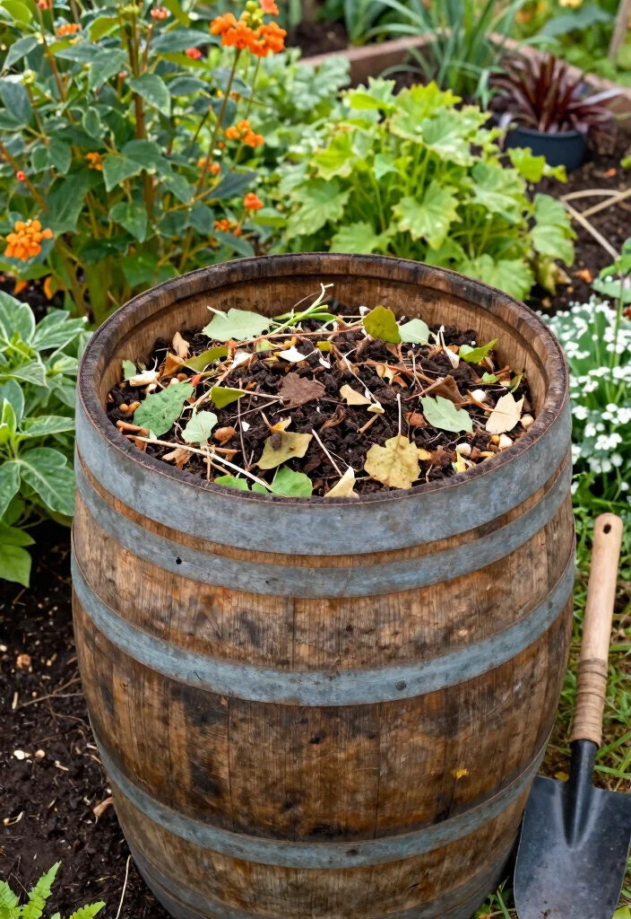 15 Barrel Planter Ideas That Drain Well and Don't Rot - 9. Barrel Compost Bin 1