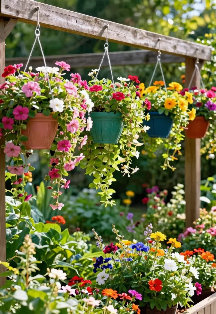 15 Fence Topper Ideas for Privacy Without Building Taller - 11. Hanging Planters and Baskets 1