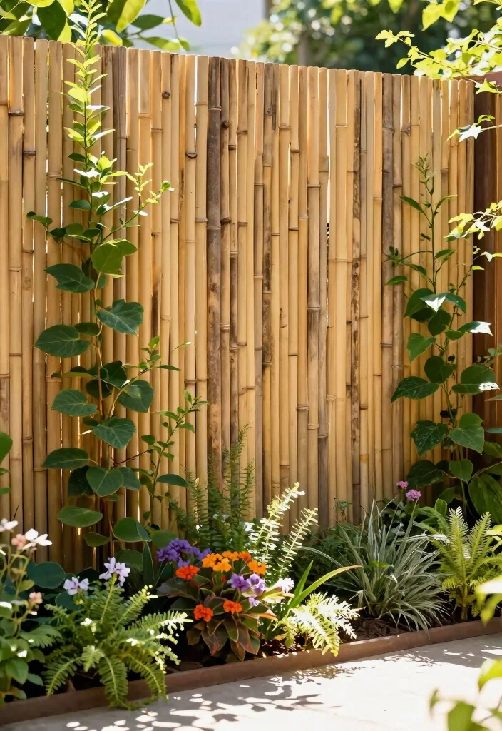 15 Fence Topper Ideas for Privacy Without Building Taller - 6. Bamboo Fence Toppers 1