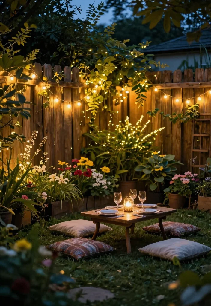 15 Fence Topper Ideas for Privacy Without Building Taller - 8. String Lights for a Magical Touch 1