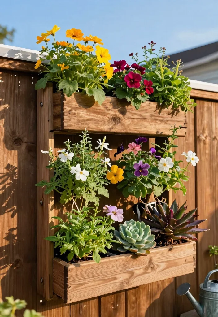 15 Fence Topper Ideas for Privacy Without Building Taller - 9. Vertical Garden Planters 1