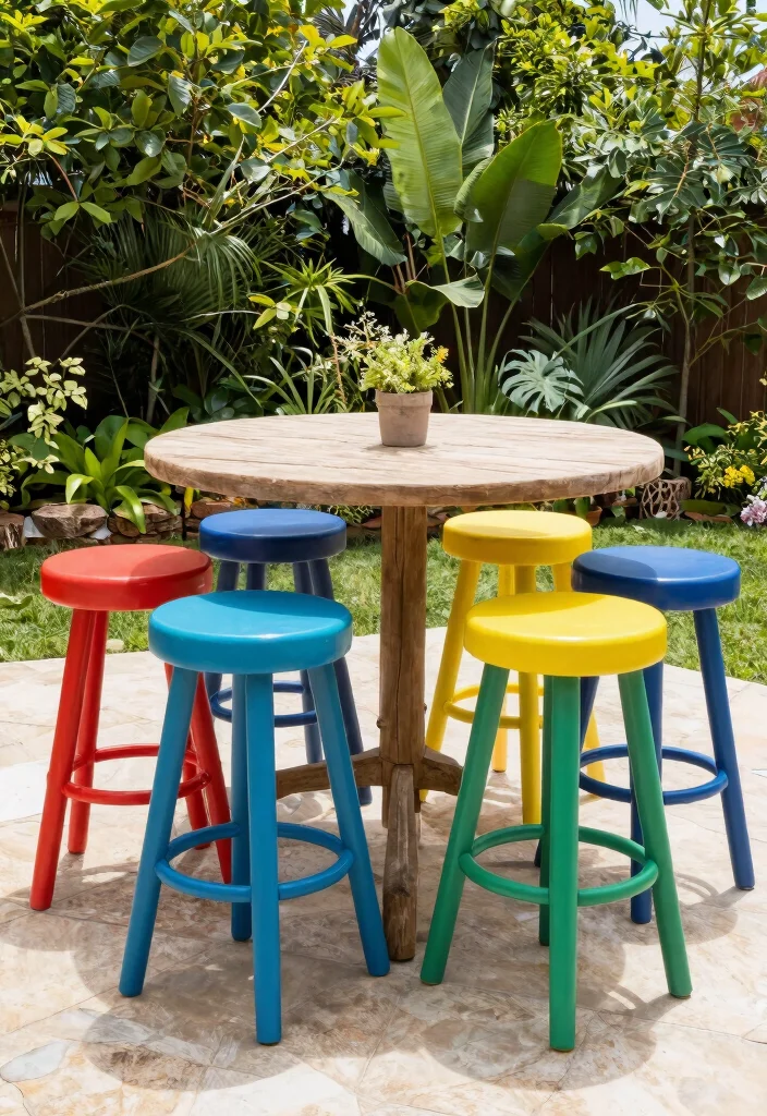 15 Modern Farmhouse Barstools That Support Heavy Use Daily - 10. Colorful Barstools 1